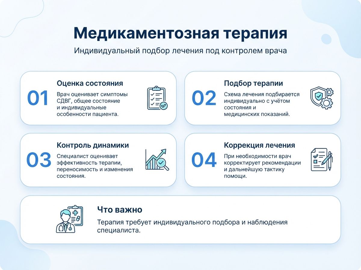 Лечение СДВГ в городе Оха у детей и взрослыхинфографика